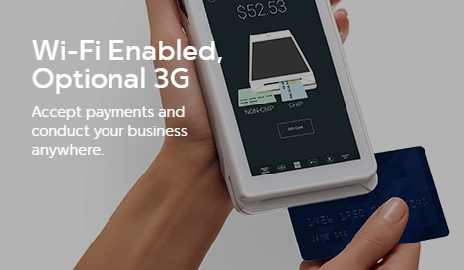 Clover Flex Wi-Fi Enabled, Optional 3G. Conduct payments and conduct your business anywhere. 